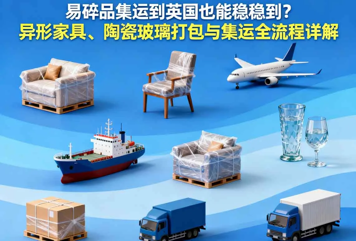 易碎品集运到英国也能稳稳到？异形家具、陶瓷玻璃打包与集运全流程详解