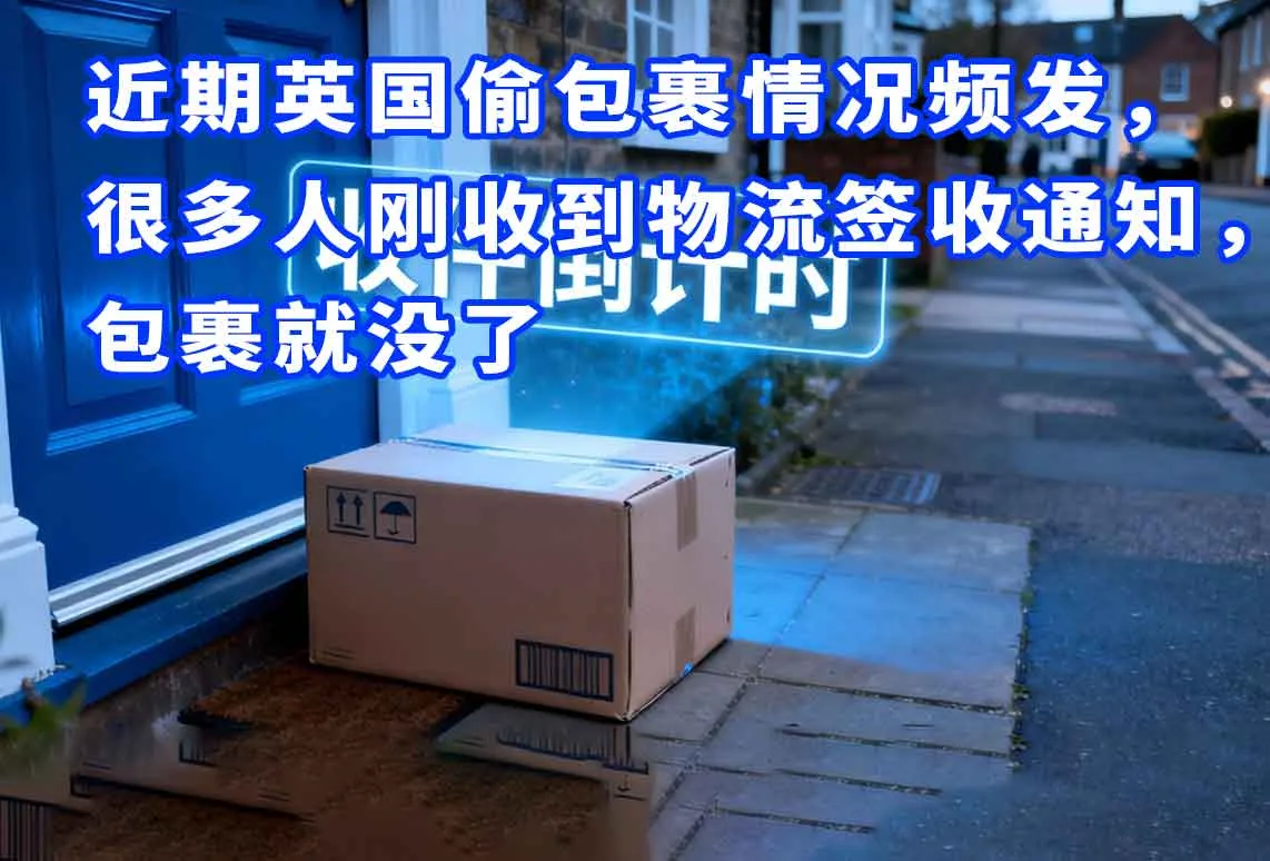 近期英国偷包裹情况频发，很多人刚收到物流签收通知，包裹就没了