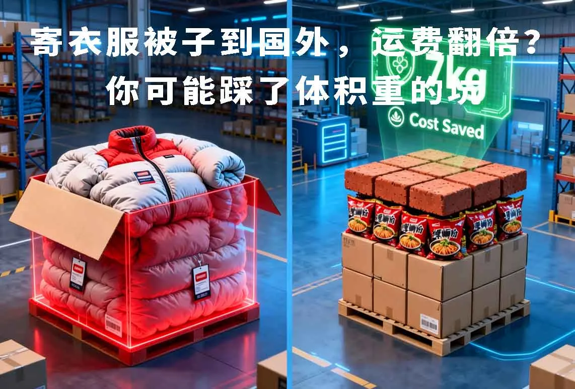 寄衣服被子到国外，运费翻倍？你可能踩了体积重的坑