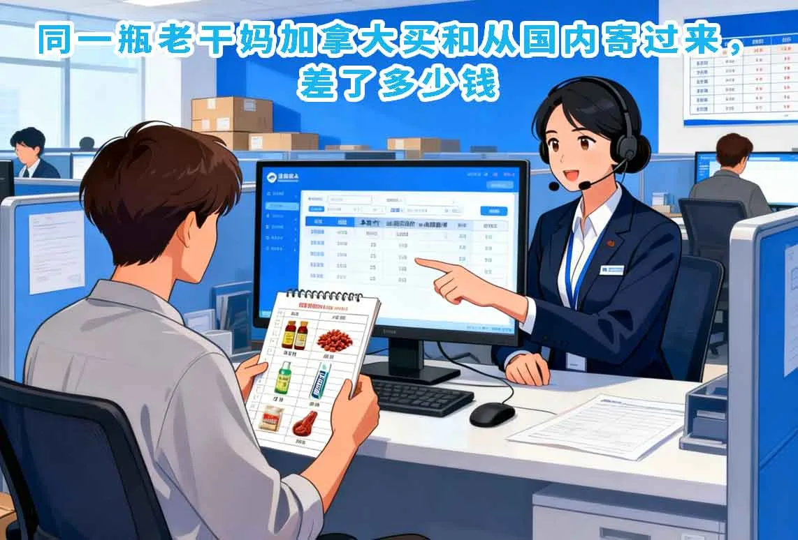 同一瓶老干妈加拿大买和从国内寄过来，差了多少钱