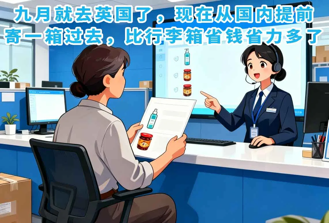 九月就去英国了，现在从国内提前寄一箱过去，比行李箱省钱省力多了