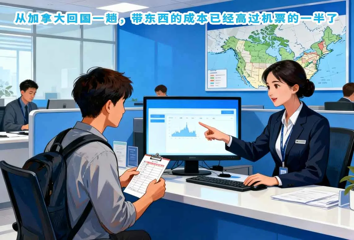 从加拿大回国一趟，带东西的成本已经高过机票的一半了