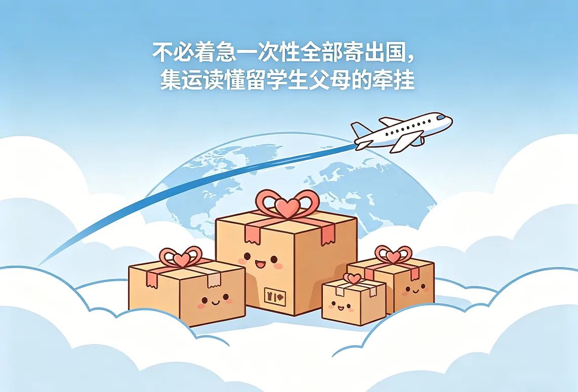 不必着急一次性全部寄出国，集运读懂留学生父母的牵挂