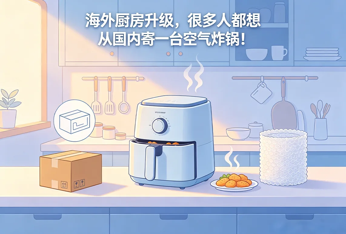 海外厨房升级，很多人都想从国内寄一台空气炸锅！