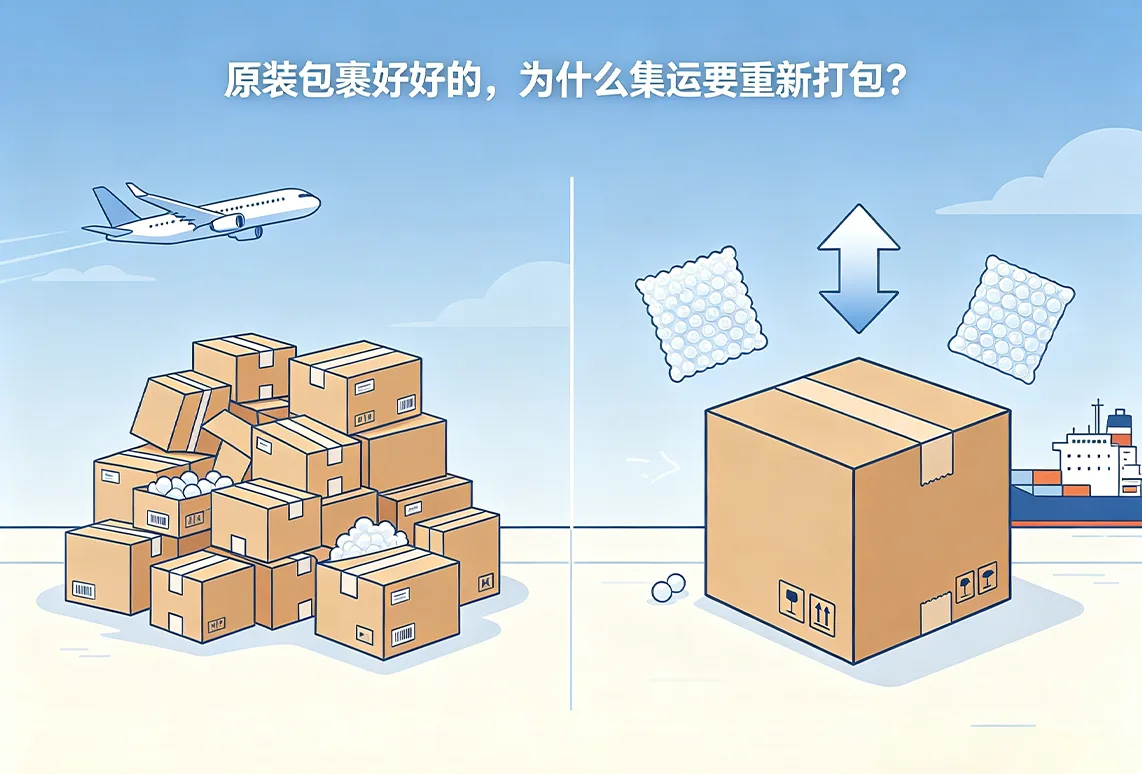原装包裹好好的，为什么集运要重新打包？