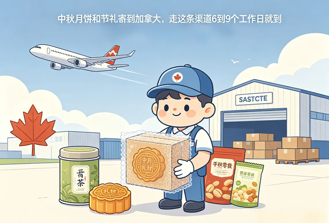 中秋月饼和节礼寄到加拿大，走这条渠道6到9个工作日就到