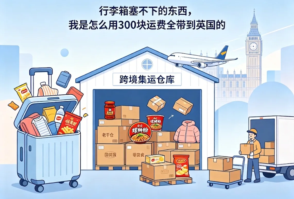 行李箱塞不下的东西，我是怎么用300块运费全带到英国的