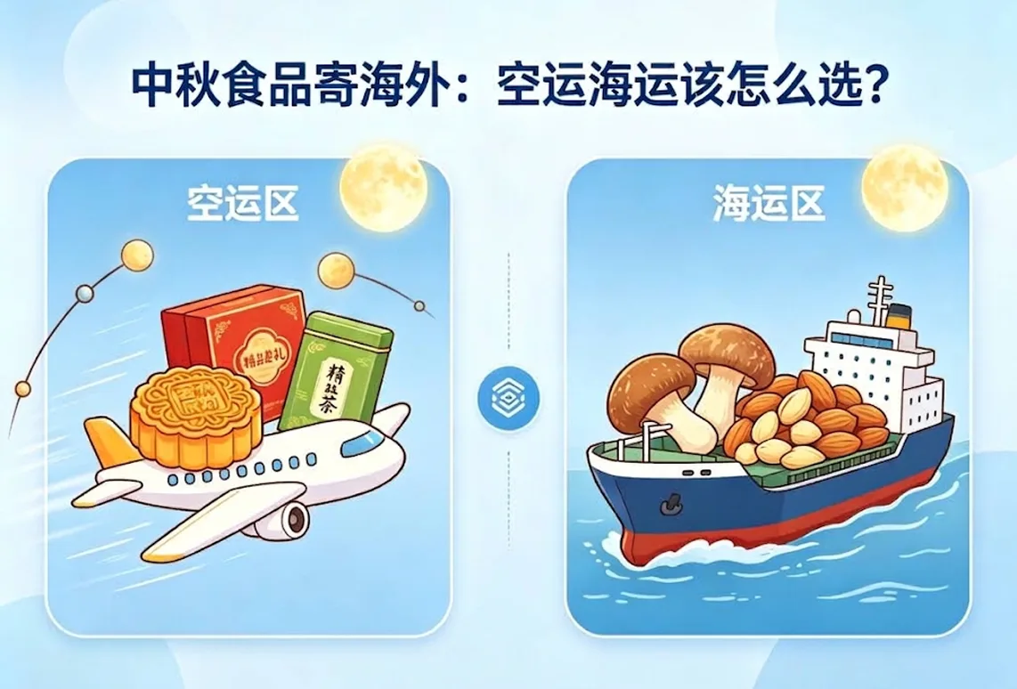 中秋食品寄海外：空运海运该怎么选？