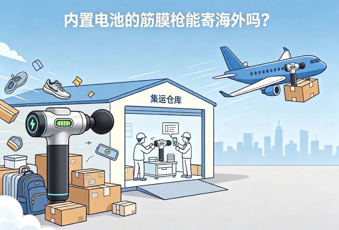 内置电池的筋膜枪能寄海外吗？