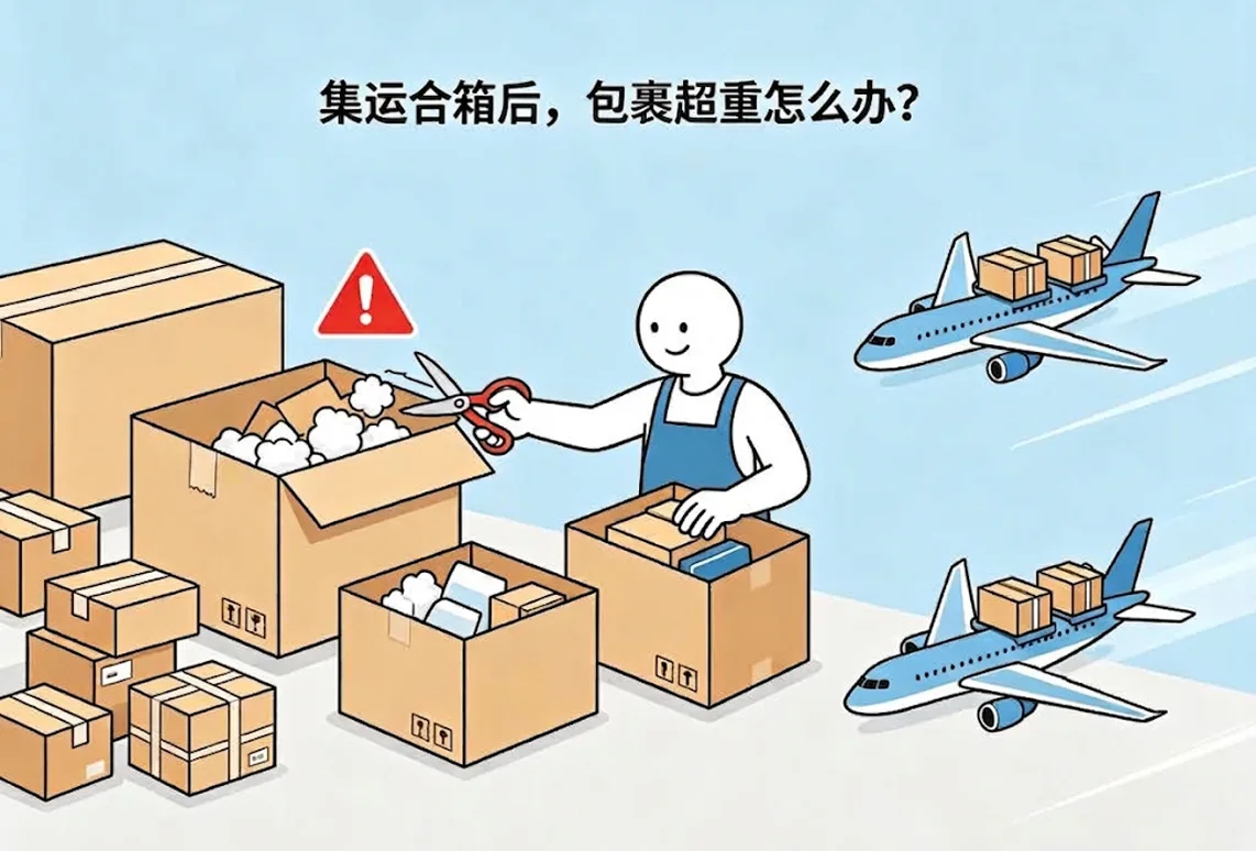 集运合箱后，包裹超重怎么办？