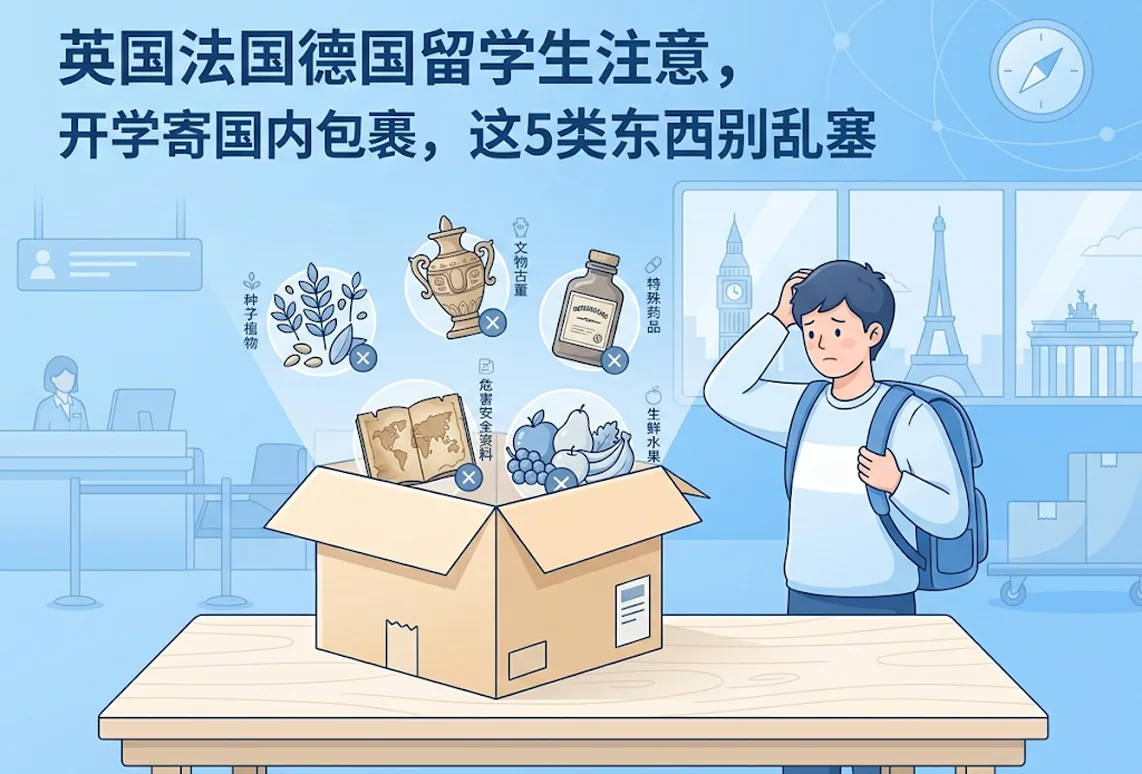 英国法国德国留学生注意，开学寄国内包裹，这5类东西别乱塞