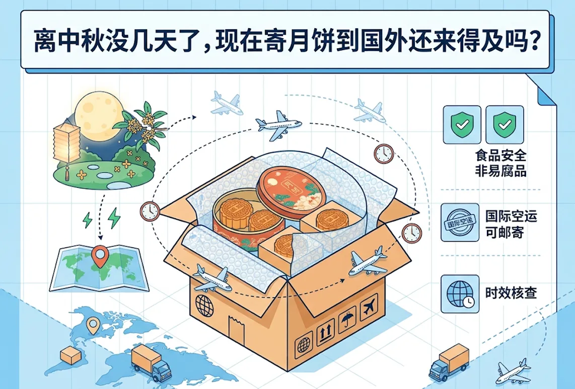 离中秋没几天了，现在寄月饼到国外还来得及吗？