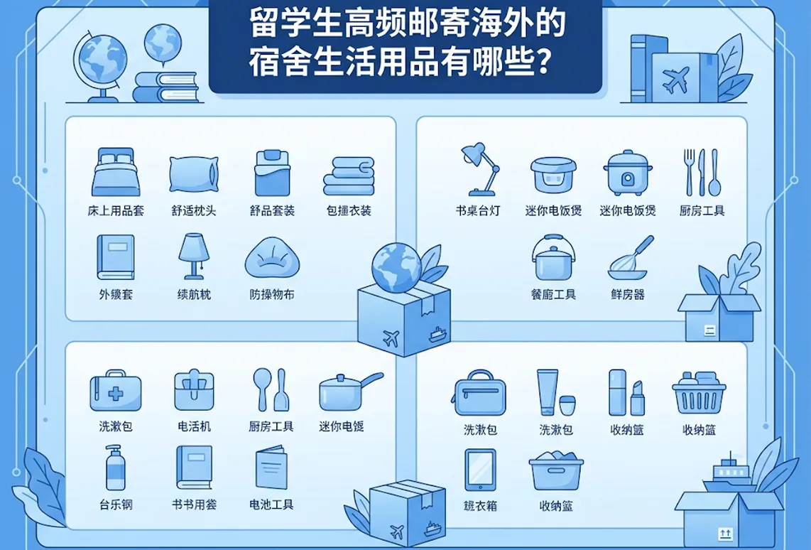 留学生高频邮寄海外的宿舍生活用品有哪些？