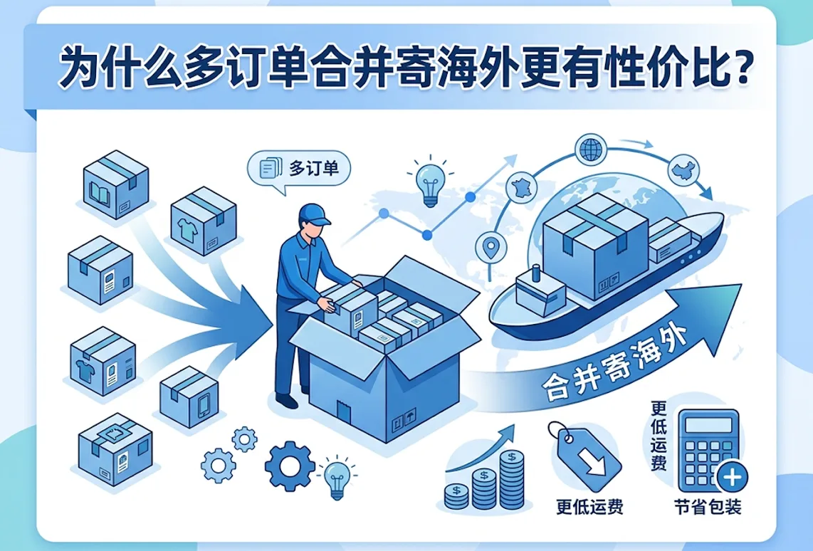 为什么多订单合并寄海外更有性价比？