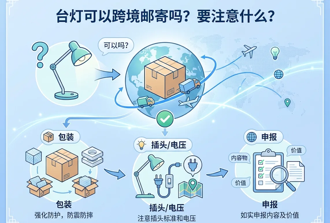 台灯可以跨境邮寄吗？要注意什么？