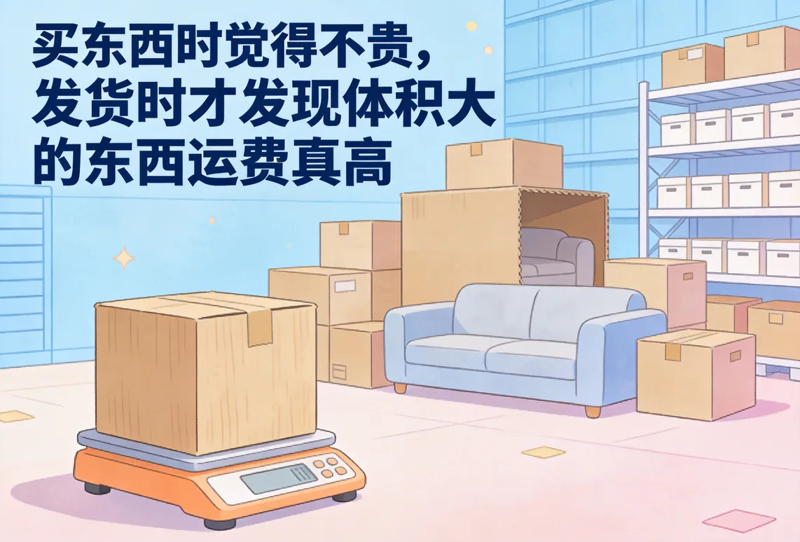 买东西时觉得不贵，发货时才发现体积大的东西运费真高